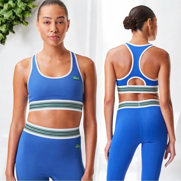 Lacoste Other - Lacoste X Bandier Stripe Band Racerback Sports Bra Blue and Green Size XL